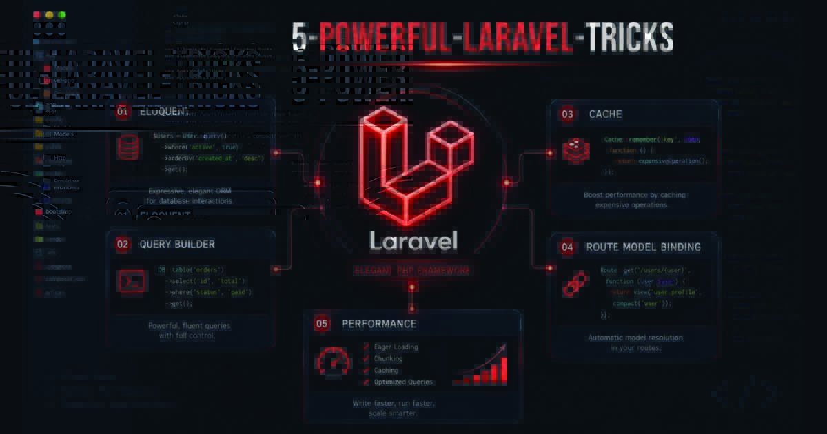 5 تريكات قوية في Laravel ترفع جودة الكود وتحسن أداء تطبيقك